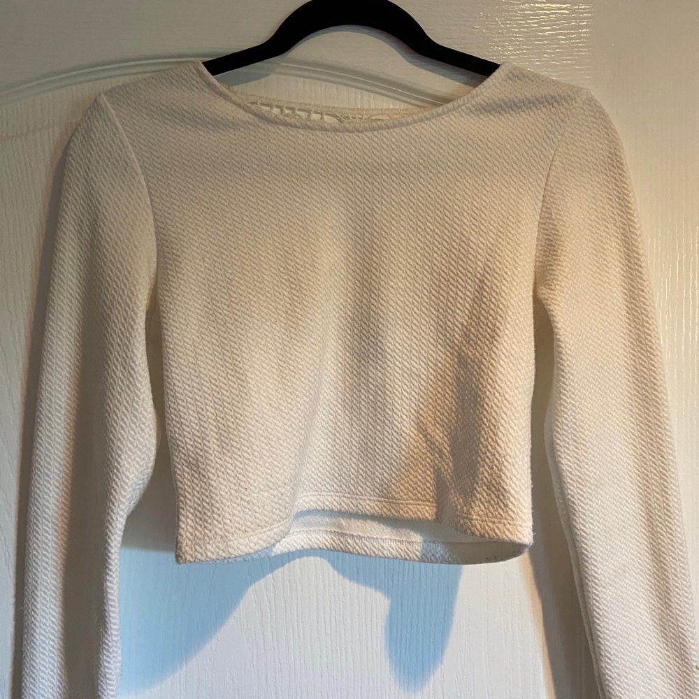 Forever 21 white crop top with lace back